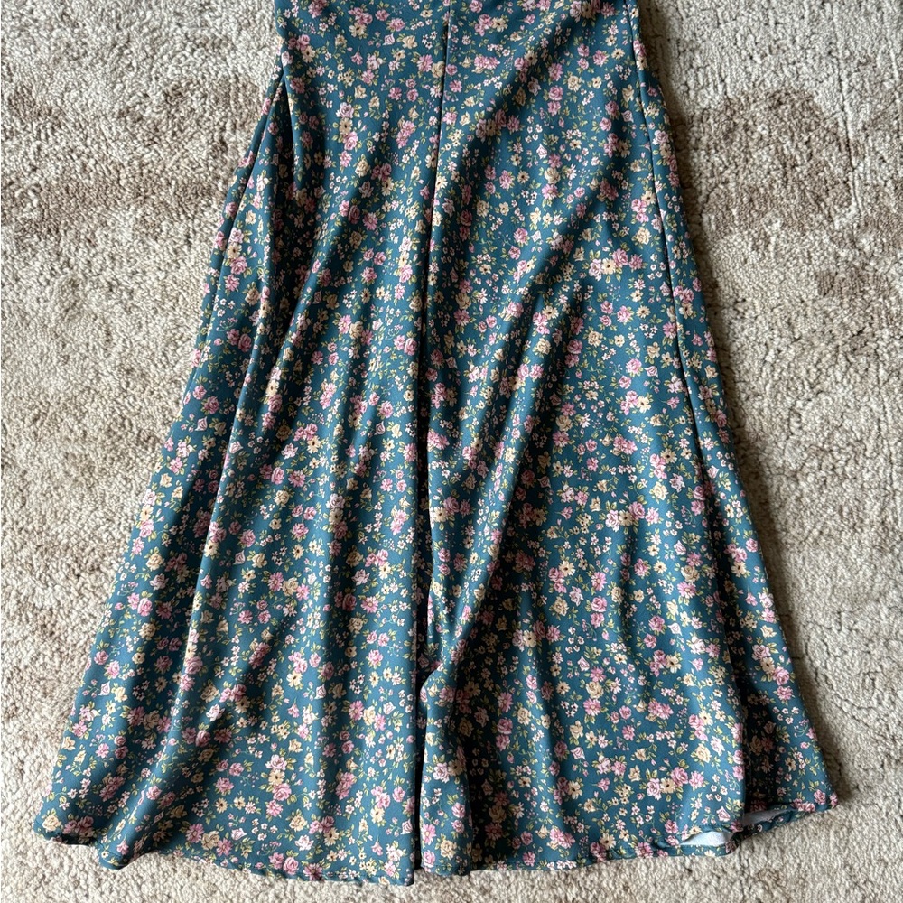 Altar’d State Amora Floral Midi Skirt - Blue and Pink